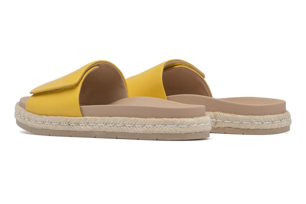 Isle Slide Yellow Leather | Women ABEO Footwear Sandals
