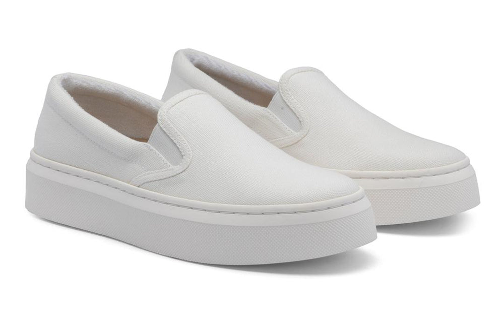Jumpstreet Slip On White Canvas | Women ABEO Footwear Sneakers