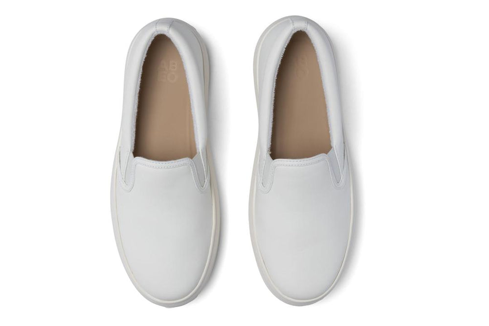 Jumpstreet Slip On White Leather | Women ABEO Footwear Casual Shoes