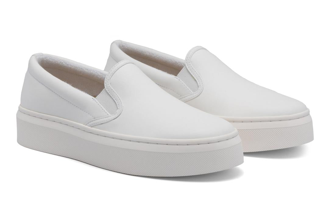 Jumpstreet Slip On White Leather | Women ABEO Footwear Casual Shoes