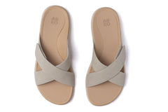 Laguna Slide Beige Leather | Women ABEO Footwear Sandals