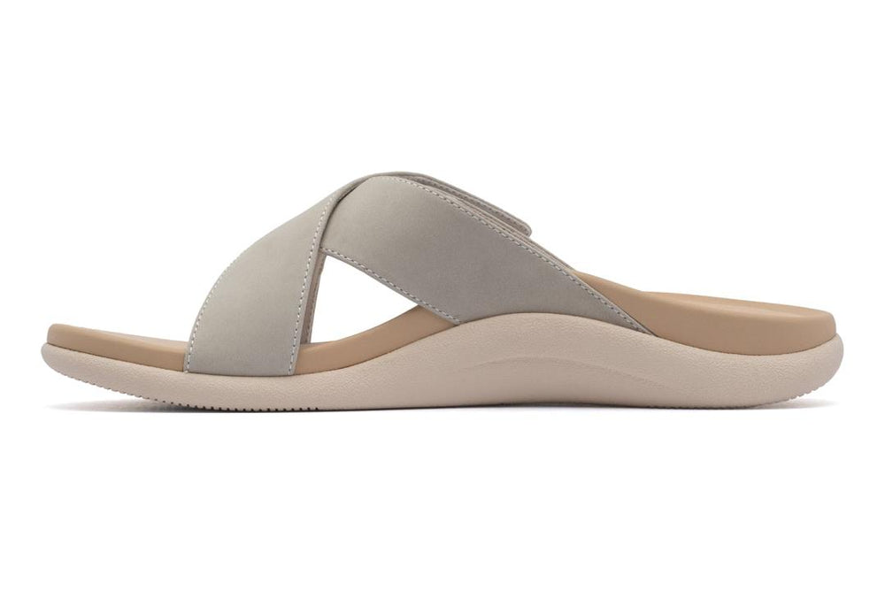 Laguna Slide Beige Leather | Women ABEO Footwear Sandals