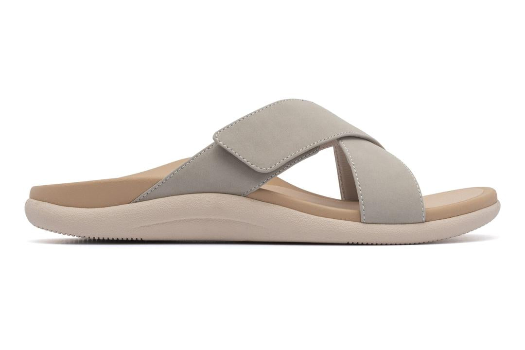 Laguna Slide Beige Leather | Women ABEO Footwear Sandals