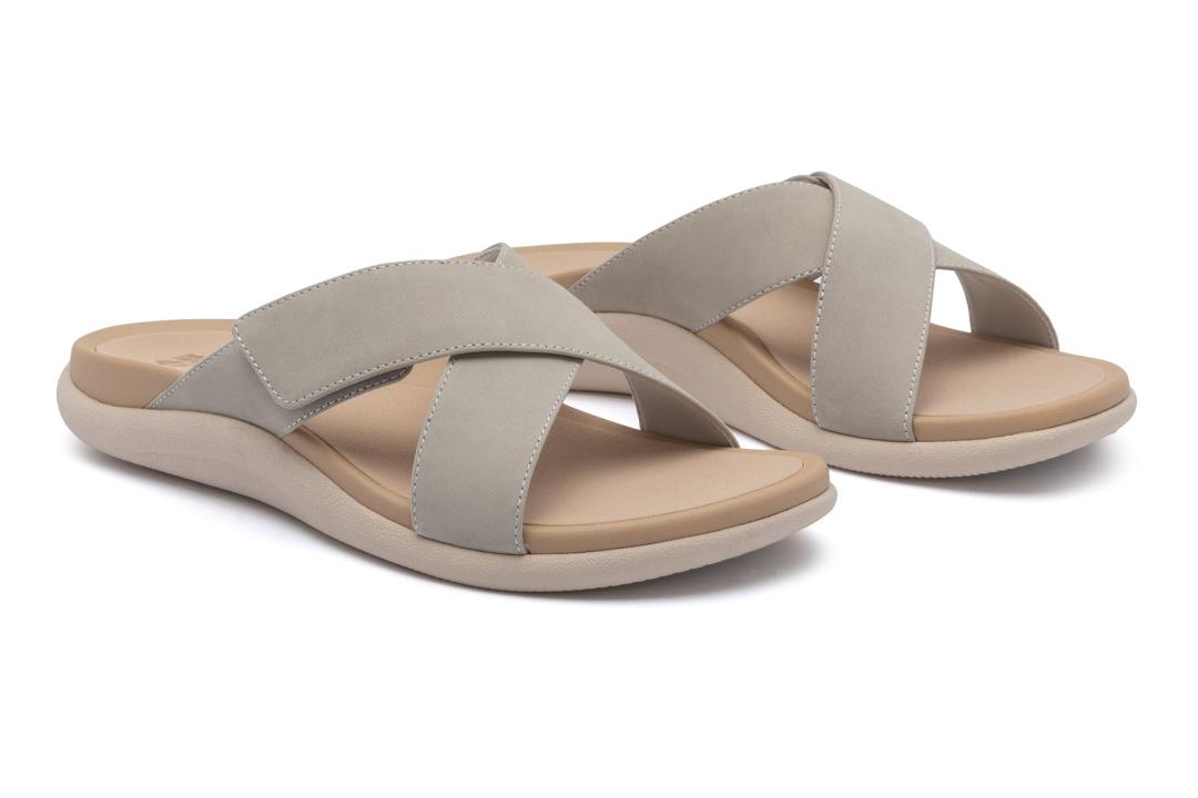 Laguna Slide Beige Leather | Women ABEO Footwear Sandals