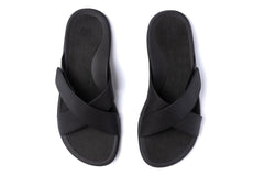 Laguna Slide Black Leather | Women ABEO Footwear Sandals