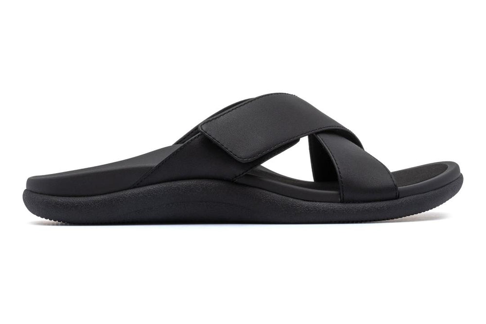 Laguna Slide Black Leather | Women ABEO Footwear Sandals