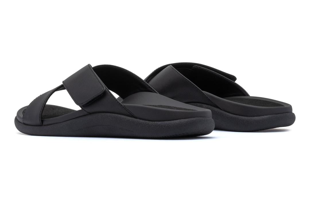Laguna Slide Black Leather | Women ABEO Footwear Sandals