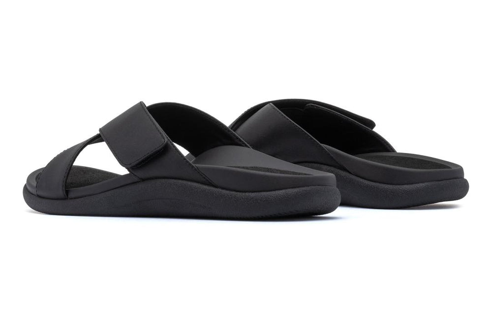 Laguna Slide Black Leather | Women ABEO Footwear Sandals