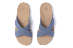 Laguna Slide Light Denim Canvas | Women ABEO Footwear Sandals
