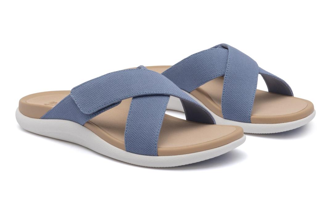 Laguna Slide Light Denim Canvas | Women ABEO Footwear Sandals