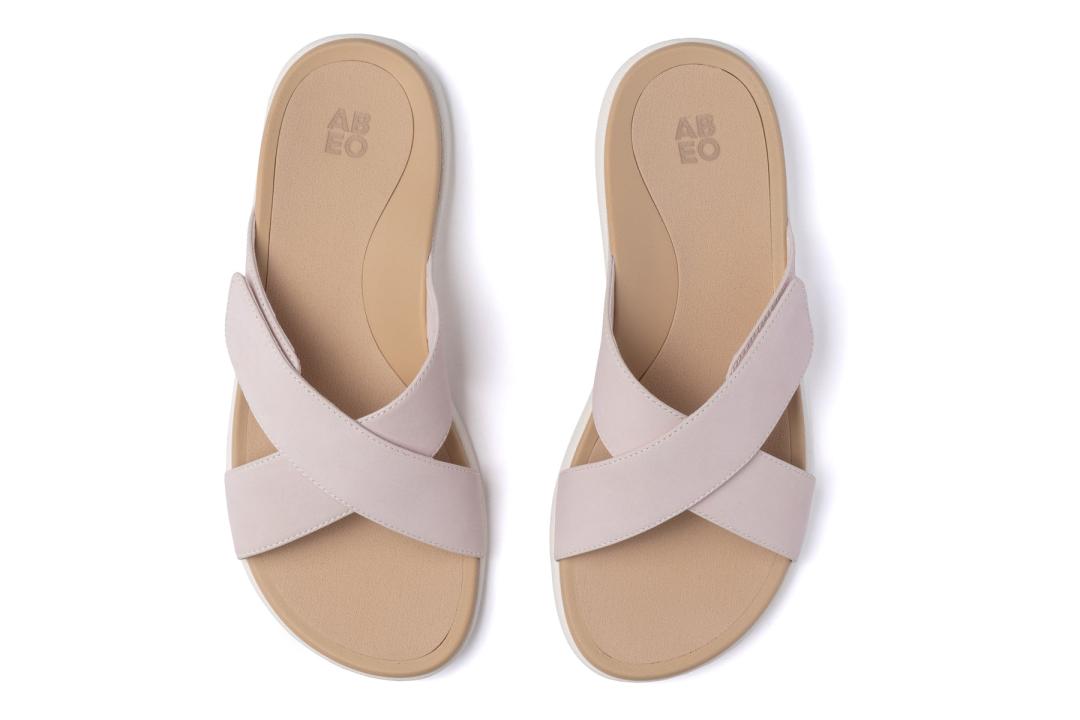 Laguna Slide Pink Leather | Women ABEO Footwear Sandals