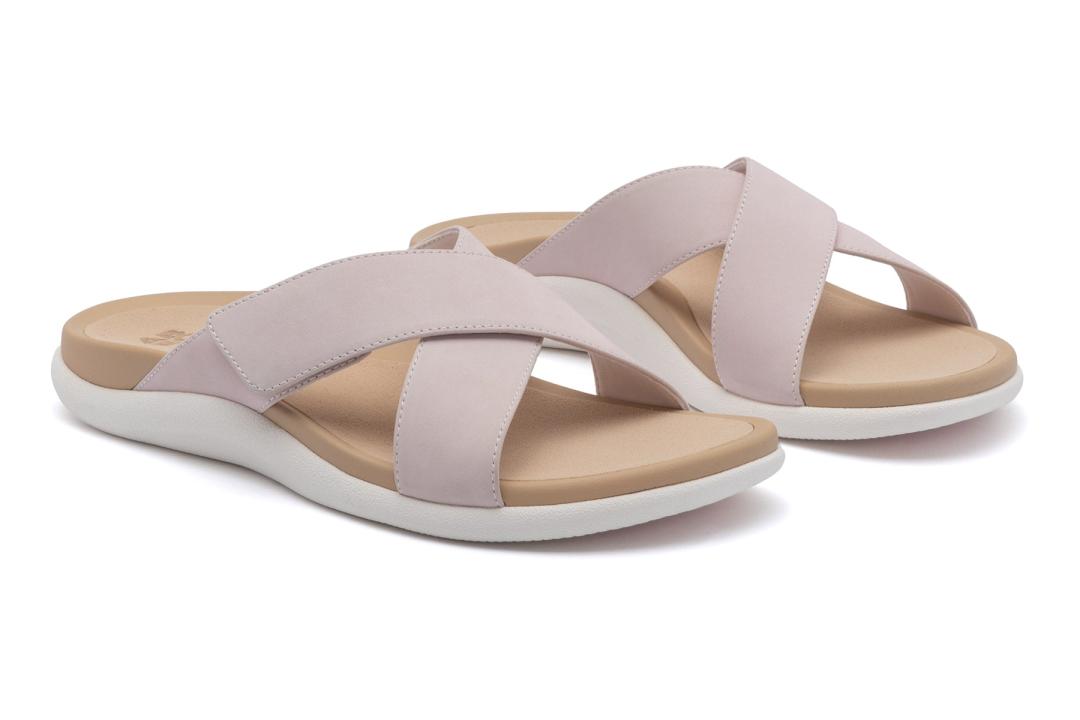 Laguna Slide Pink Leather | Women ABEO Footwear Sandals
