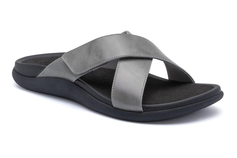 Laguna Slide Silver Leather | Women ABEO Footwear Sandals