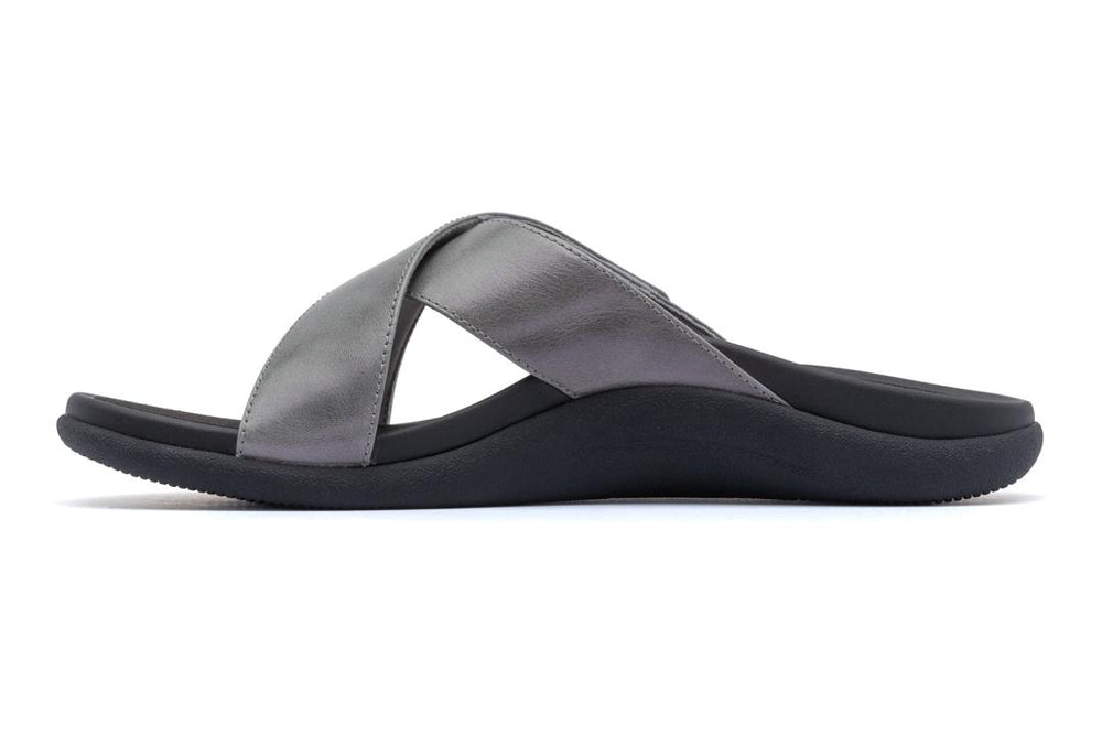Laguna Slide Silver Leather | Women ABEO Footwear Sandals