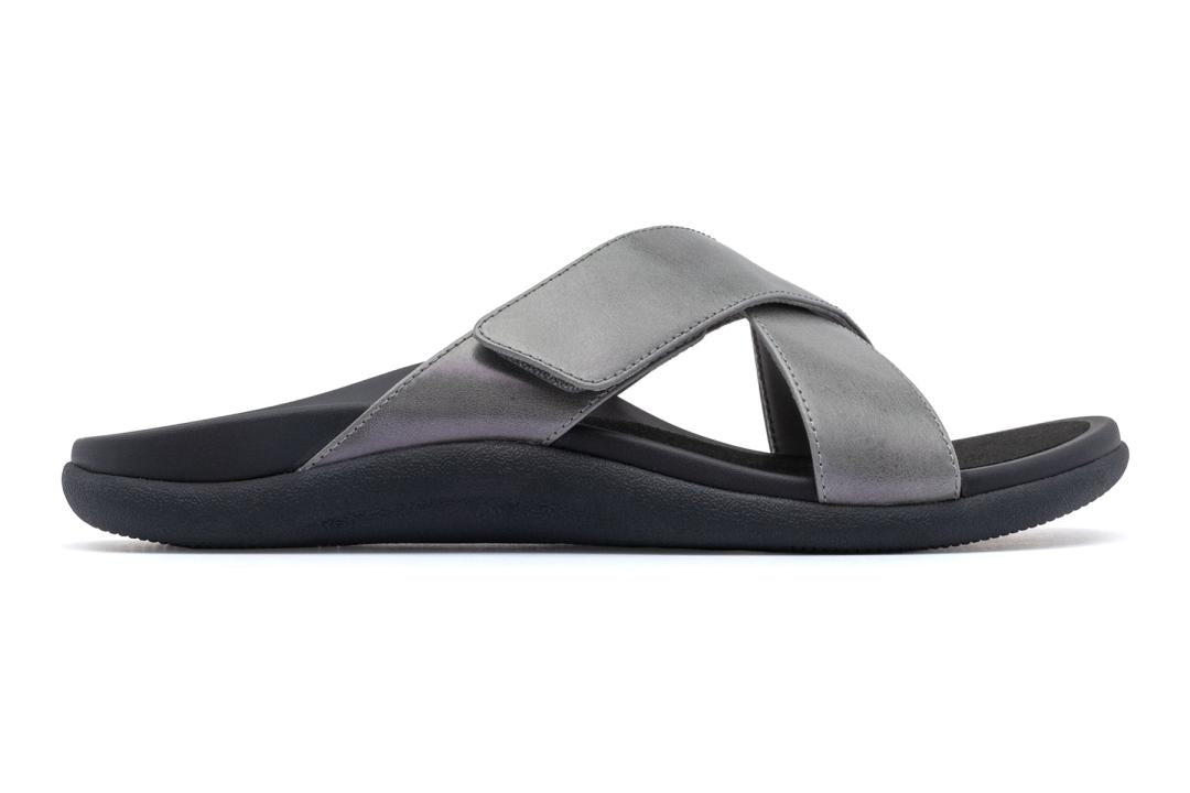 Laguna Slide Silver Leather | Women ABEO Footwear Sandals