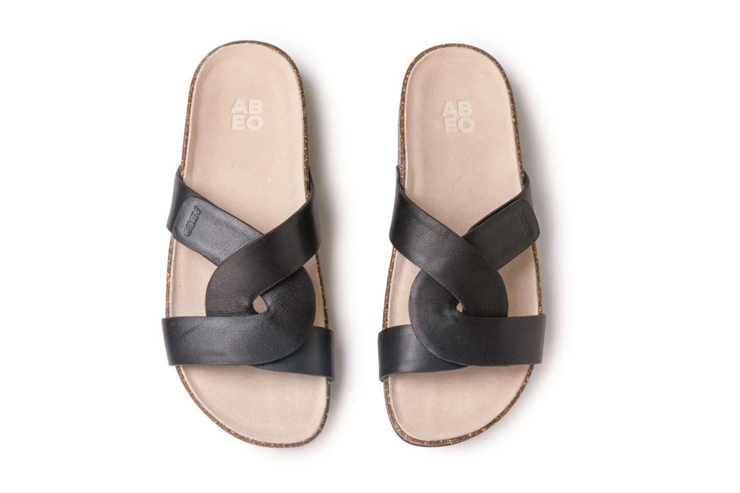 Lanai Slide Black Nubuck | Women ABEO Footwear Sandals