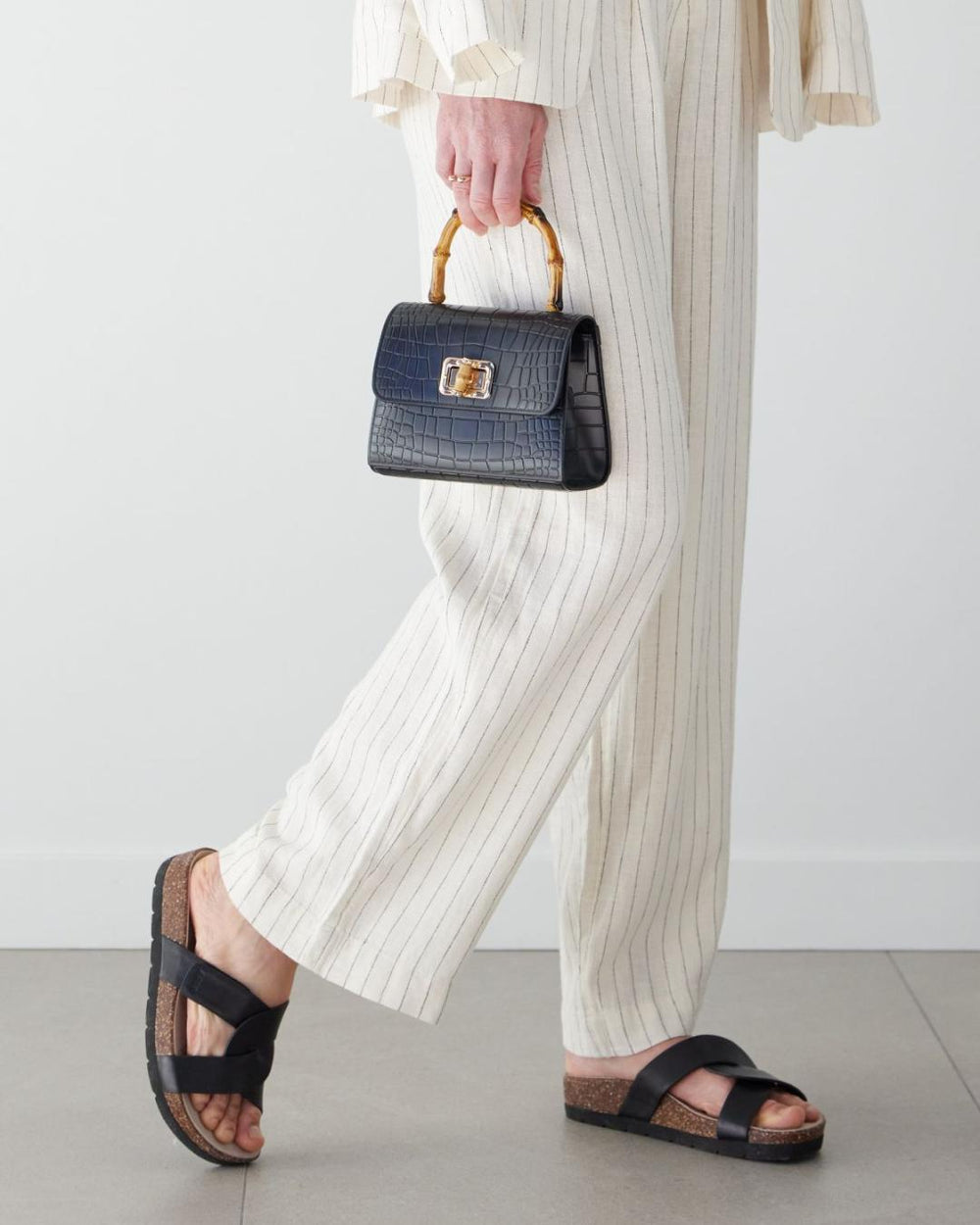 Lanai Slide Black Nubuck | Women ABEO Footwear Sandals