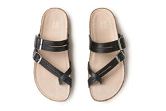 Lanai Thong Sandal Black Nubuck | Women ABEO Footwear Sandals