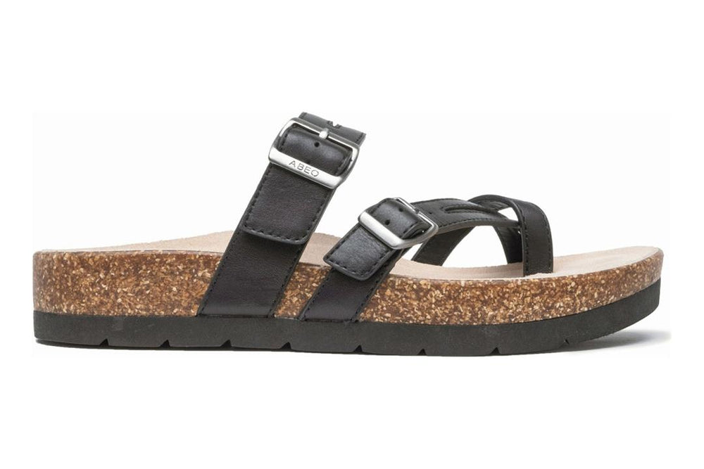 Lanai Thong Sandal Black Nubuck | Women ABEO Footwear Sandals