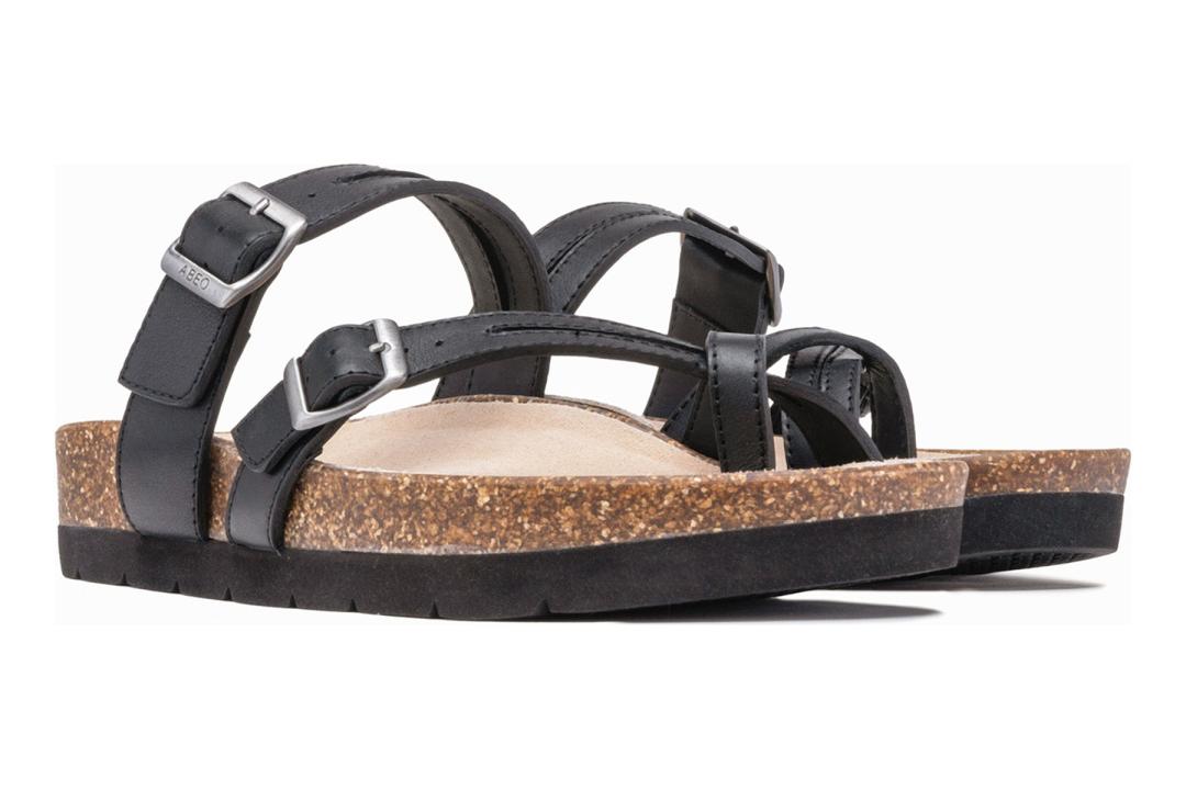 Lanai Thong Sandal Black Nubuck | Women ABEO Footwear Sandals