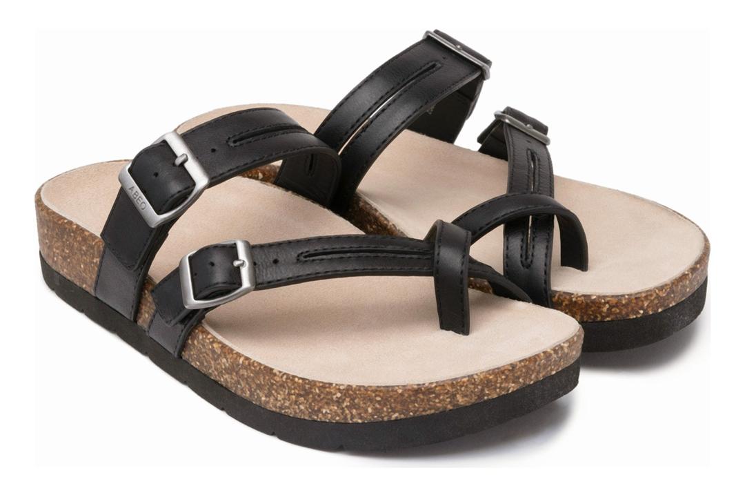 Lanai Thong Sandal Black Nubuck | Women ABEO Footwear Sandals