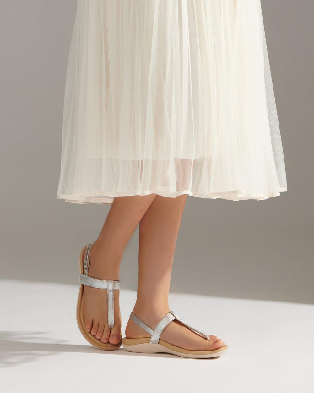 Oasis T Strap Silver | Women ABEO Footwear Sandals