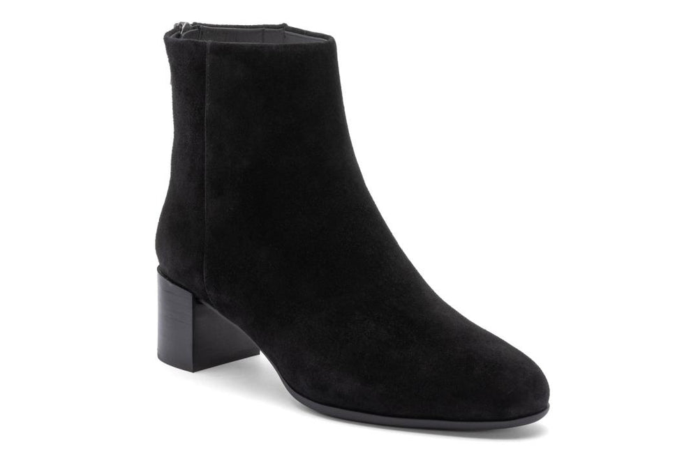 Plaza Back Zip Black Suede | Women ABEO Footwear Boots