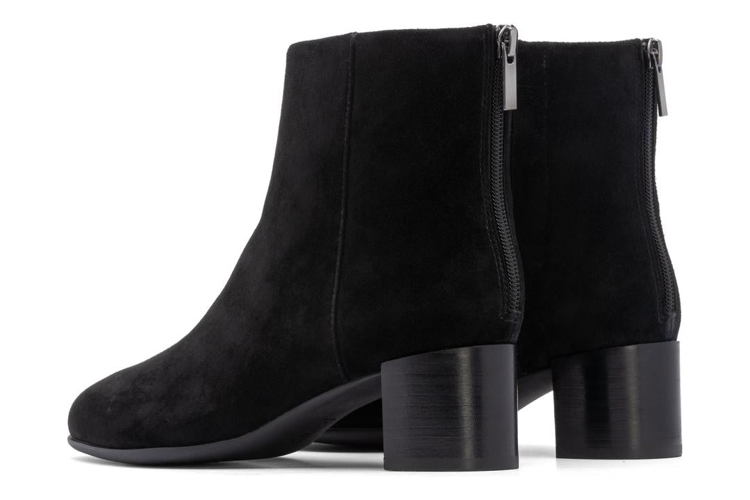 Plaza Back Zip Black Suede | Women ABEO Footwear Boots