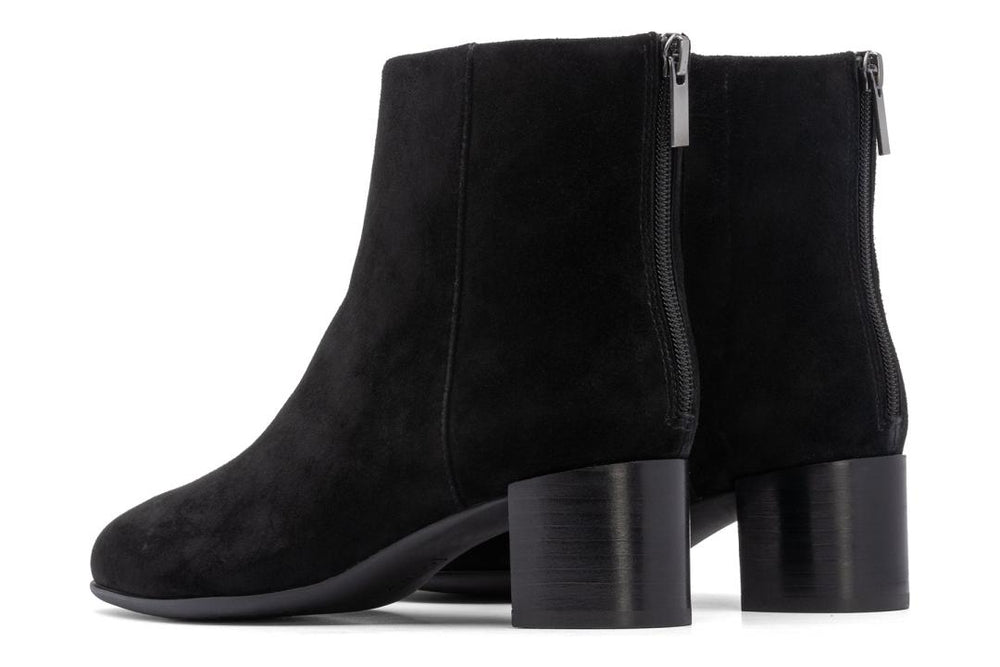 Plaza Back Zip Black Suede | Women ABEO Footwear Boots