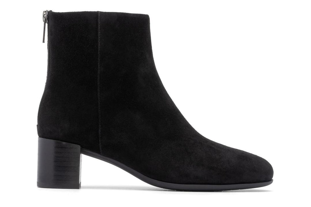 Plaza Back Zip Black Suede | Women ABEO Footwear Boots