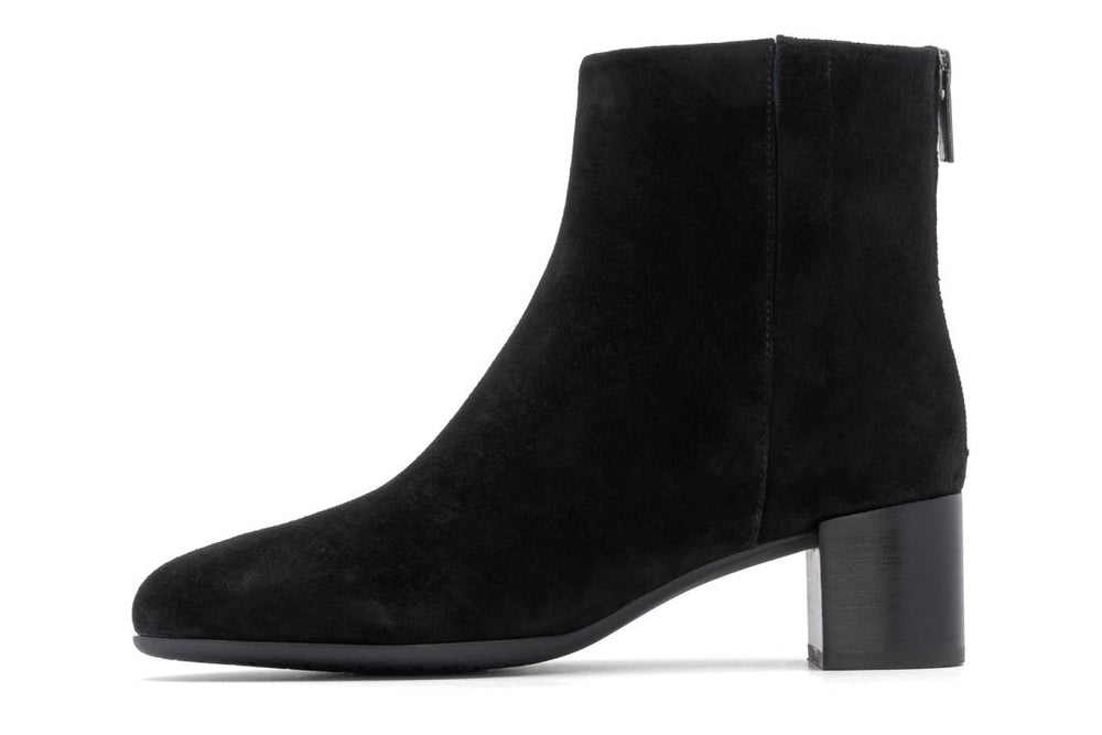 Plaza Back Zip Black Suede | Women ABEO Footwear Boots