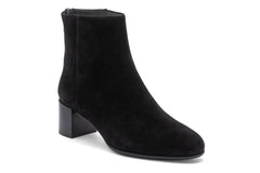 Plaza Back Zip Black Suede | Women ABEO Footwear Boots