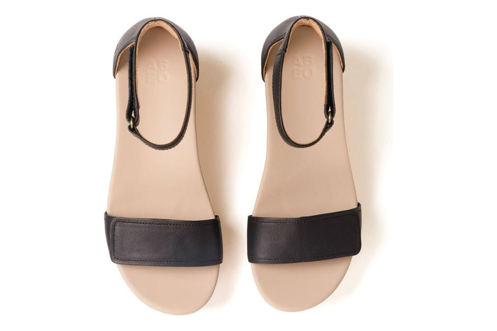 Riviera Ankle Sandal Black Nubuck | Women ABEO Footwear Sandals