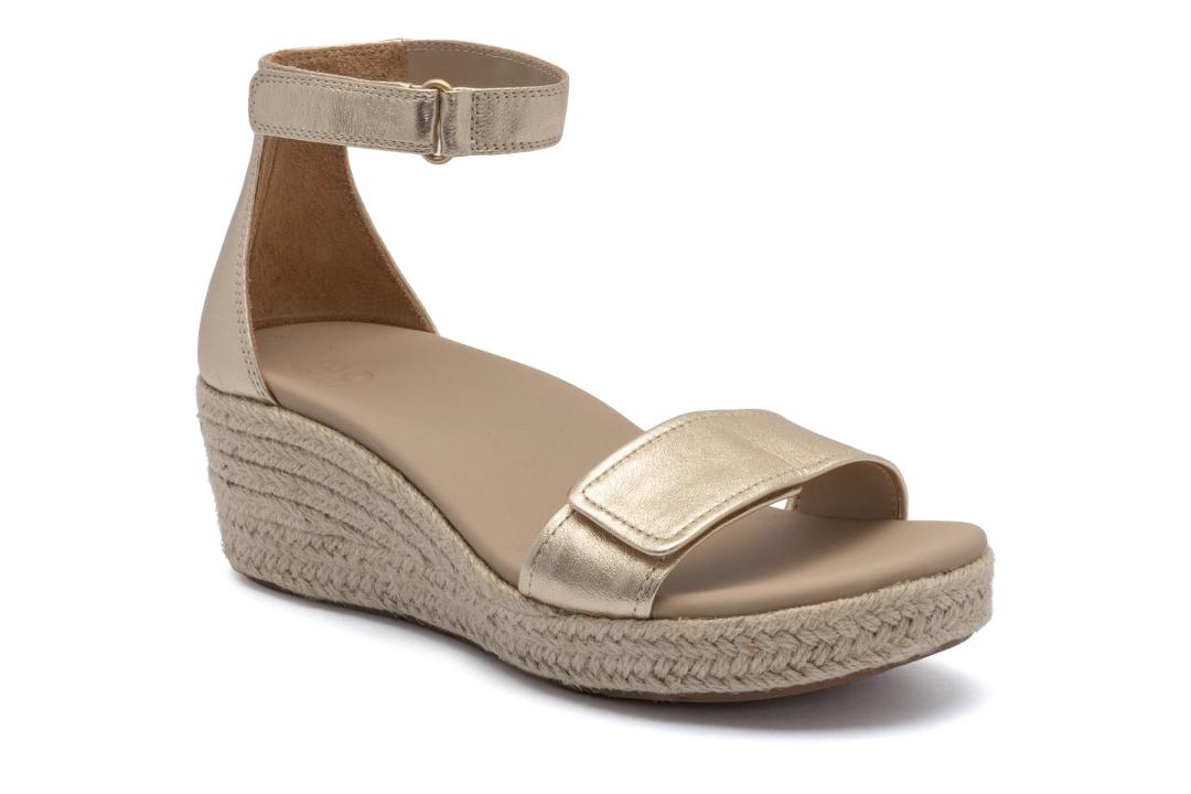 Riviera Ankle Sandal Light Gold Leather | Women ABEO Footwear Sandals