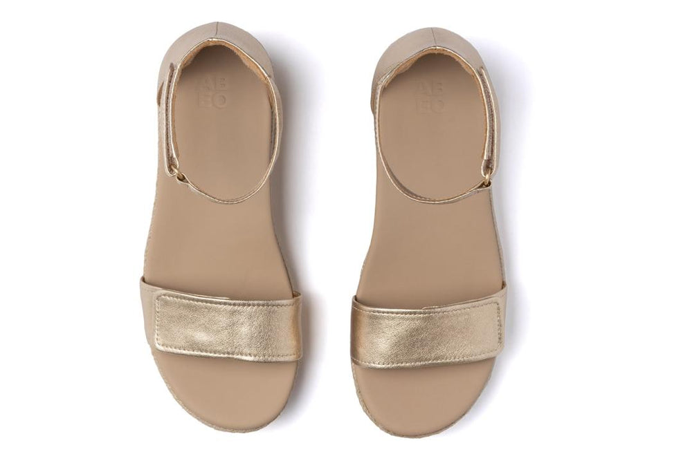 Riviera Ankle Sandal Light Gold Leather | Women ABEO Footwear Sandals