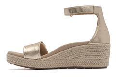 Riviera Ankle Sandal Light Gold Leather | Women ABEO Footwear Sandals