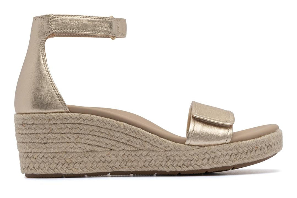 Riviera Ankle Sandal Light Gold Leather | Women ABEO Footwear Sandals