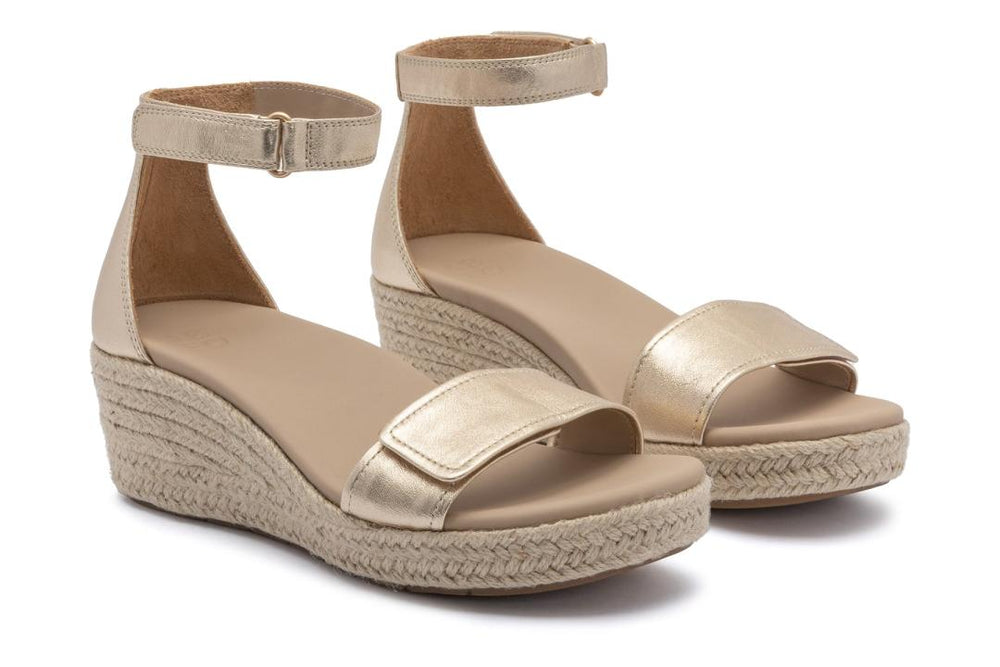 Riviera Ankle Sandal Light Gold Leather | Women ABEO Footwear Sandals