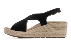Riviera Cross Black Suede | Women ABEO Footwear Sandals