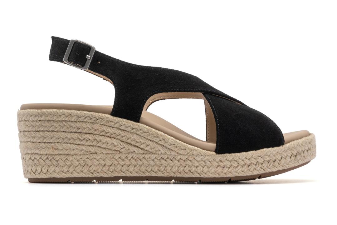 Riviera Cross Black Suede | Women ABEO Footwear Sandals