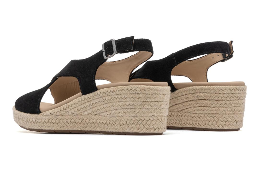 Riviera Cross Black Suede | Women ABEO Footwear Sandals