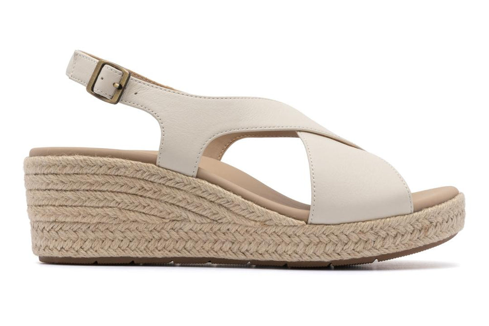 Riviera Cross Off White Leather | Women ABEO Footwear Sandals