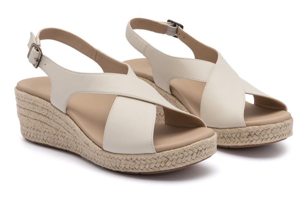 Riviera Cross Off White Leather | Women ABEO Footwear Sandals