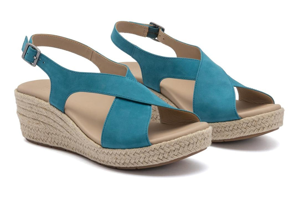 Riviera Cross Teal Leather | Women ABEO Footwear Sandals