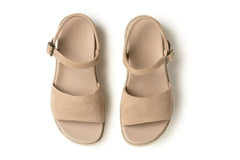 Solstice Buckle Sandal Cuban Sand Suede | Women ABEO Footwear Sandals