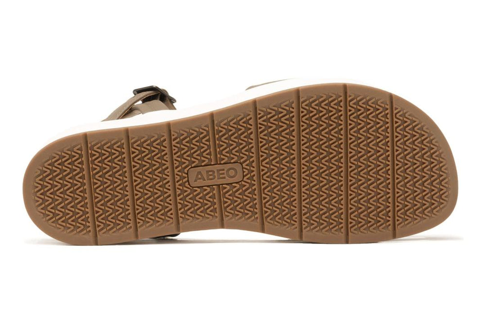 Solstice Buckle Sandal Fossil Leather | Women ABEO Footwear Sandals
