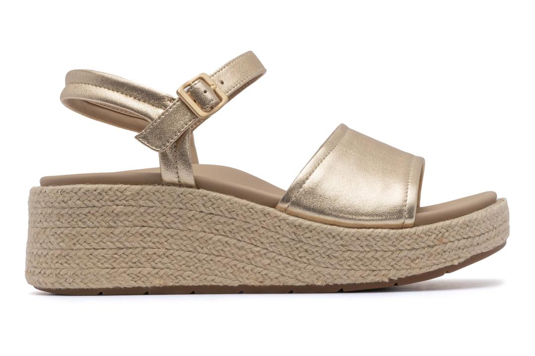 Solstice Buckle Sandal Light Gold Leather | Women ABEO Footwear Sandals