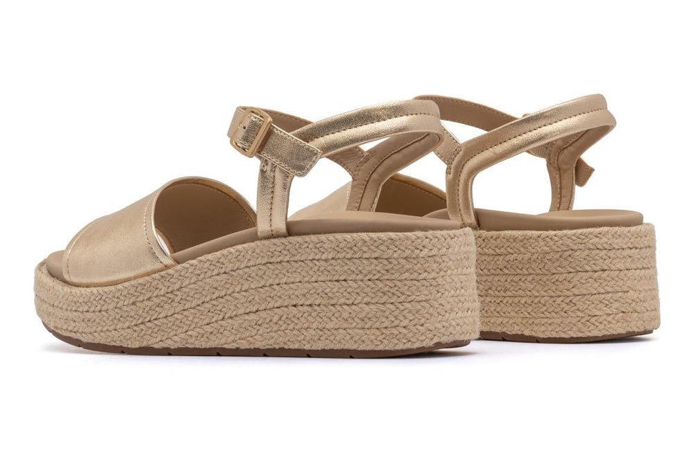 Solstice Buckle Sandal Light Gold Leather | Women ABEO Footwear Sandals