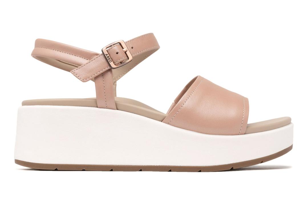Solstice Buckle Sandal Rose Gold Leather | Women ABEO Footwear Sandals