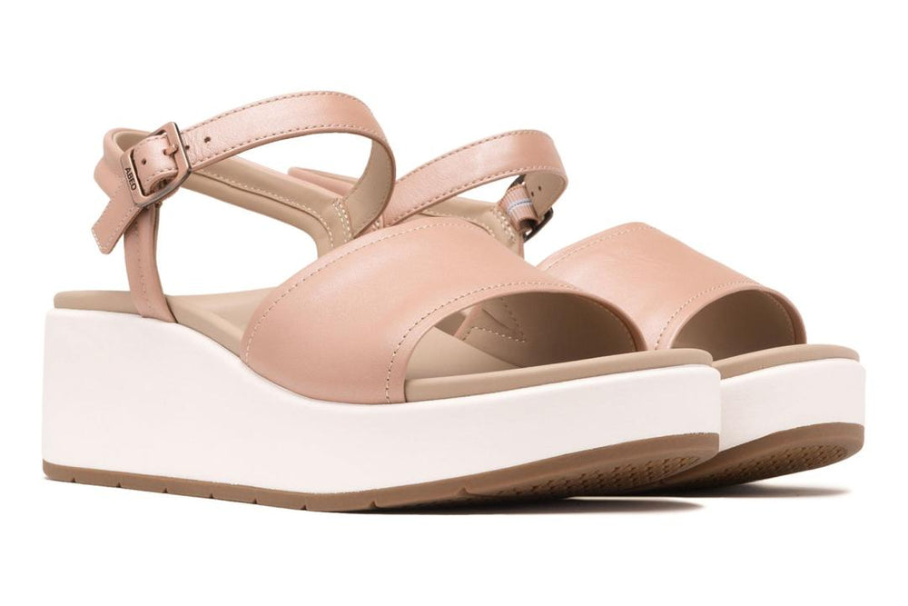 Solstice Buckle Sandal Rose Gold Leather | Women ABEO Footwear Sandals